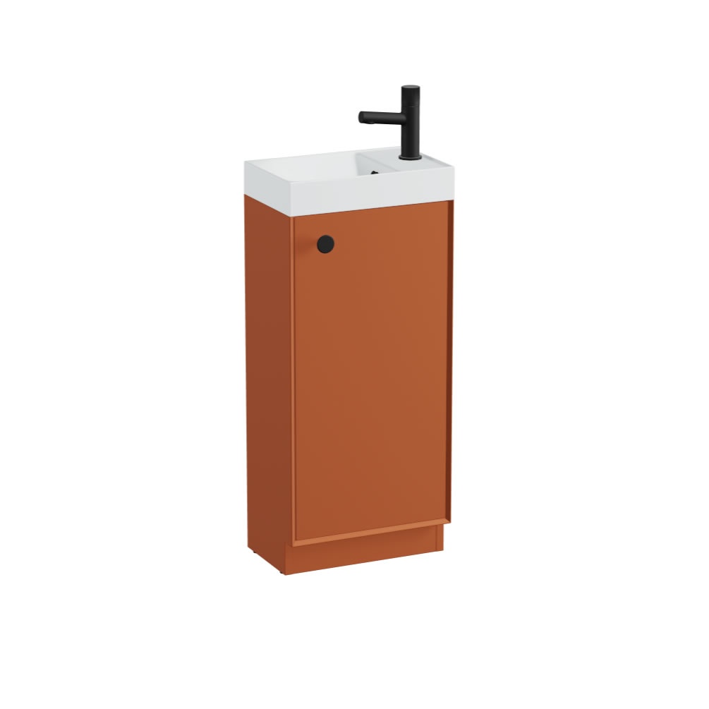 Vado Safari Smooth 400mm Terracotta Vanity Unit & Mineral Basin