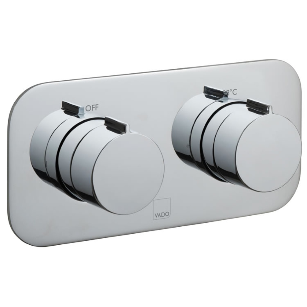 Cutout image of Vado Altitude Twin Outlet Thermostatic Shower Valve.