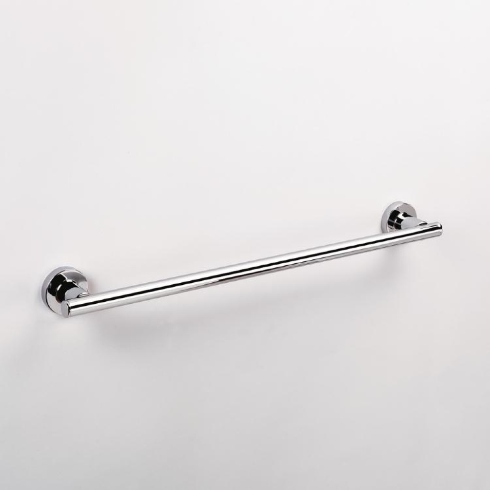 Close up product lifestyle image of the Origins Living Tecno Project Chrome 510mm Towel Rail
