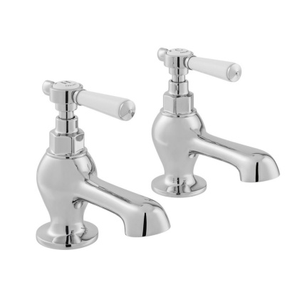 Booth & Co. Axbridge Lever Chrome Bath Pillar Taps