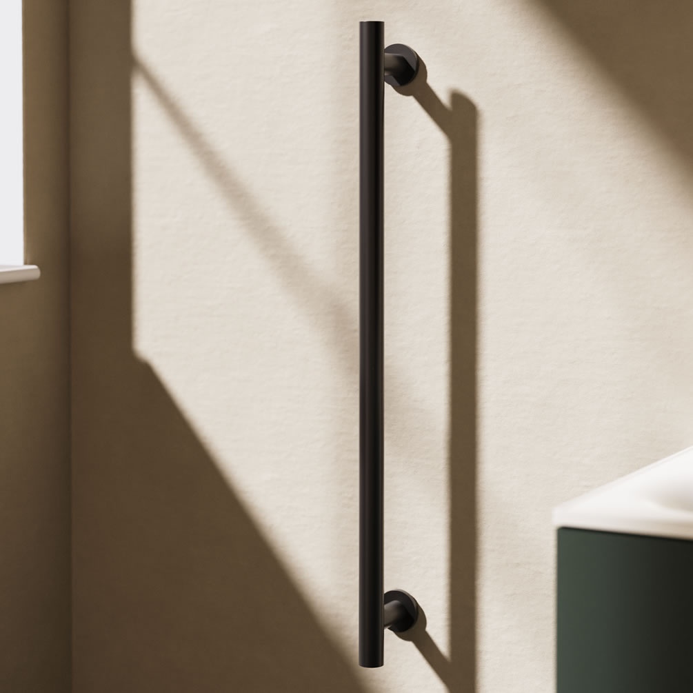 Lifestyle image of Crosswater Matt Black 800mm Grab Bar