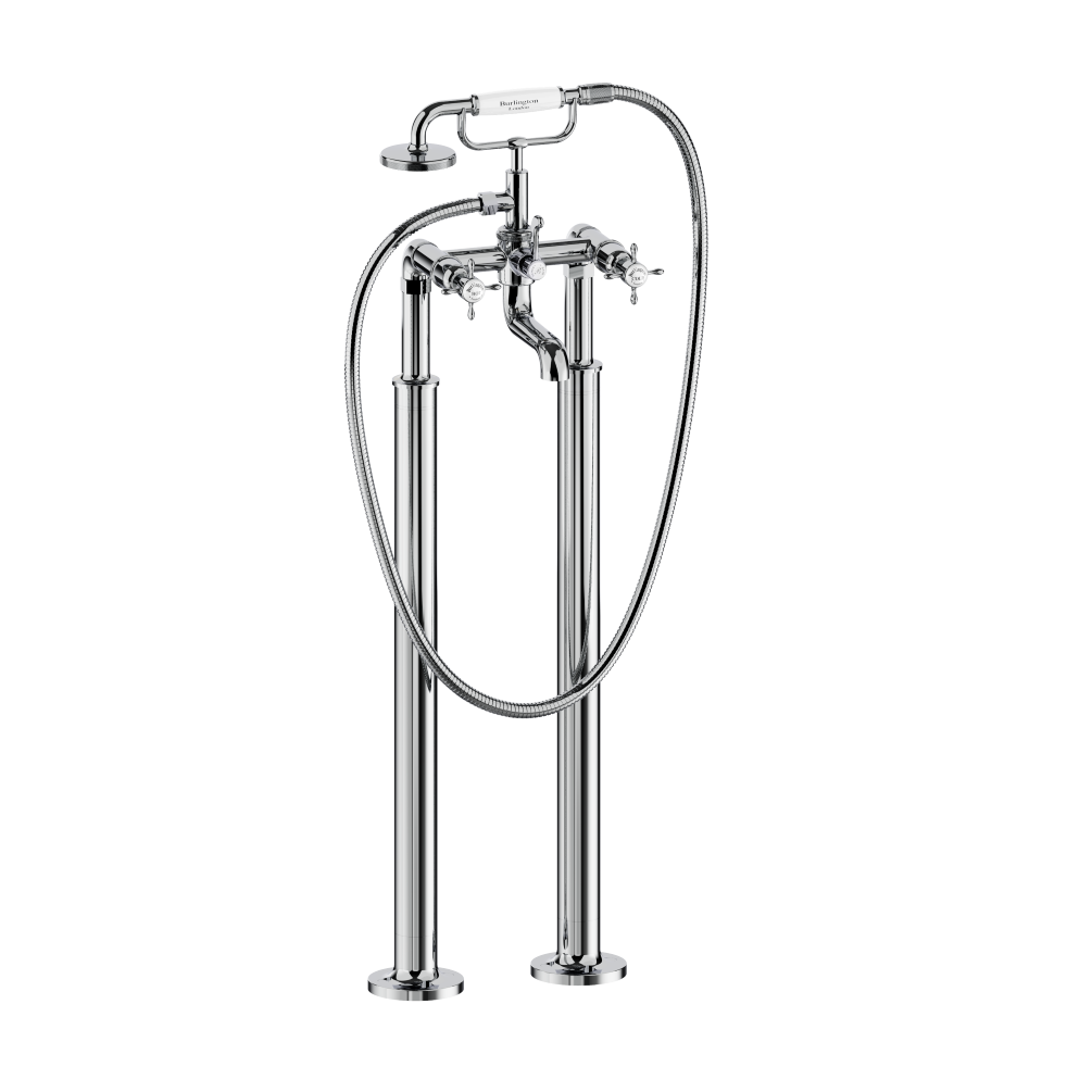 Cut out image of Burlington Guild Floor standing Chrome Bath Shower Mixer