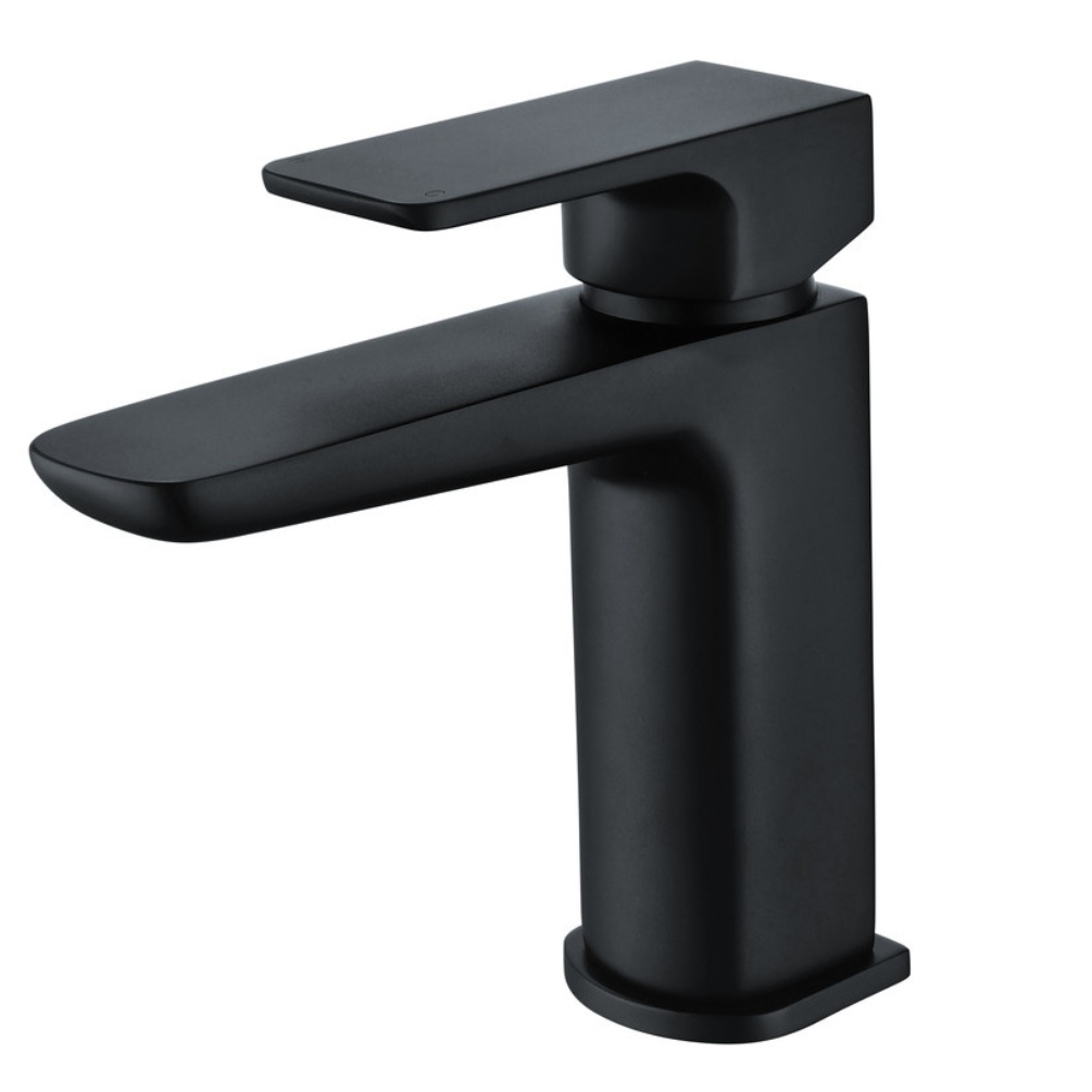 Product cut out image of the Dorian Black Basin Mixer Tap ZERO105795