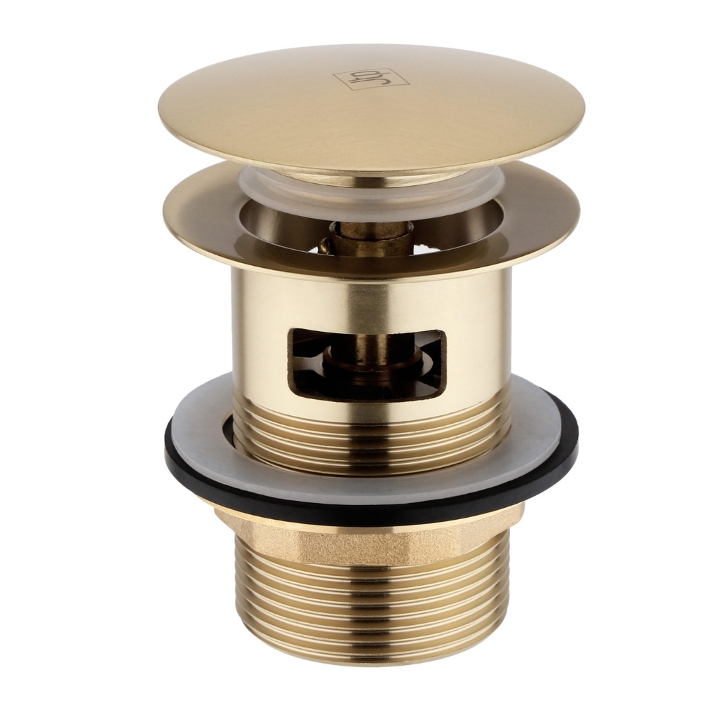 JTP Vos Brushed Brass Slotted Click Clack Bath Waste Cut Out