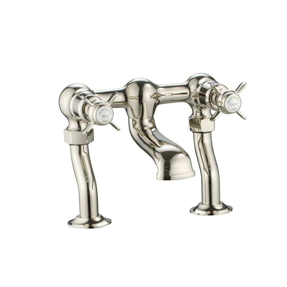 JTP Grosvenor Pinch Nickel Deck Mounted Bath Filler Cut Out