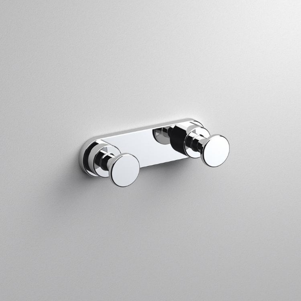 Close up product image of the Origins Living Tecno Project Chrome Double Hook