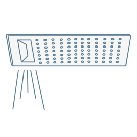 iconography image of an LED illuminated lighted shower head
