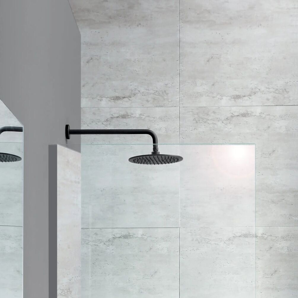 product lifestyle image of jtp vos 250mm black shower head
