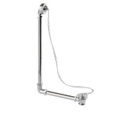 Product Cut out image of the Burlington Chrome Exposed Bath Overflow with Plug & Chain