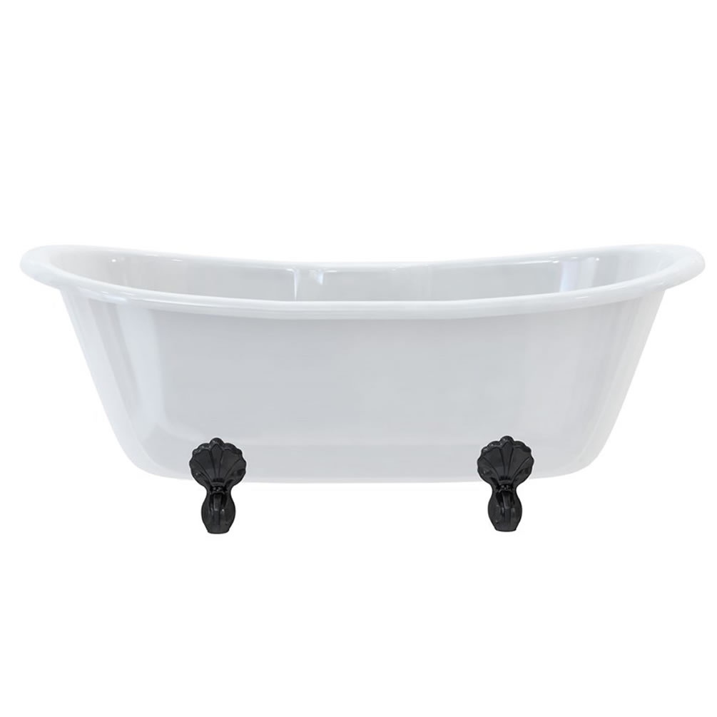 Burlington Bateau Freestanding Bath With Black Claw Feet