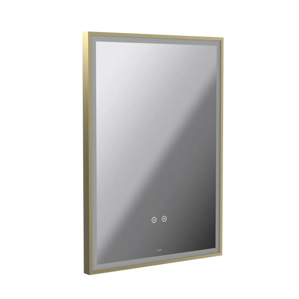 Vado Safari Satin Brass 500mm Illuminated Mirror