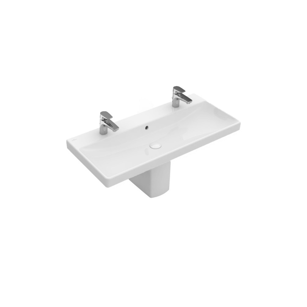 product cutout image of Villeroy and Boch Avento 2TH 1000mm Vanity Basin with Semi Pedestal 4156A401