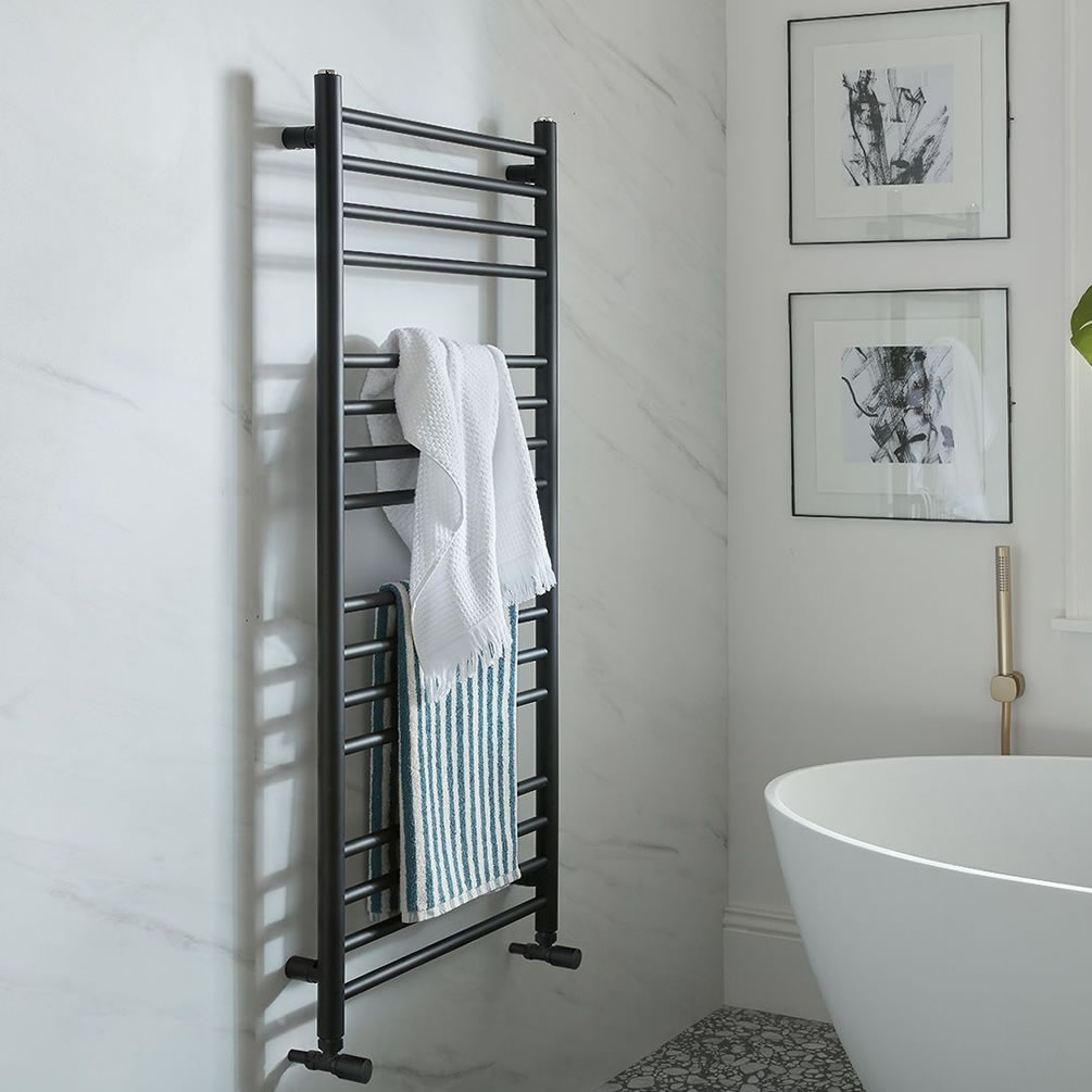 Vado Muse Matt Black 1200 x 500mm Heated Towel Rail - Lifestyle Image