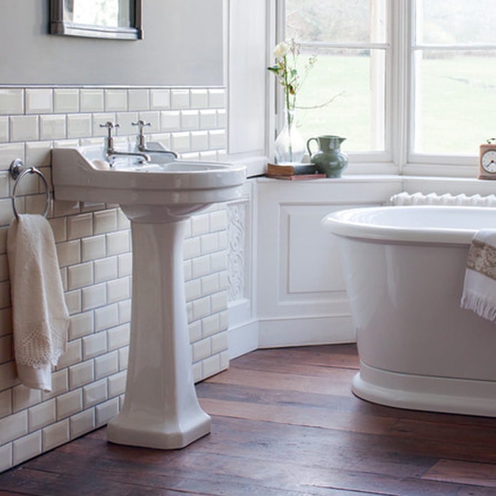 Product Lifestyle image of the Burlington Edwardian 560mm Round Basin & Pedestal