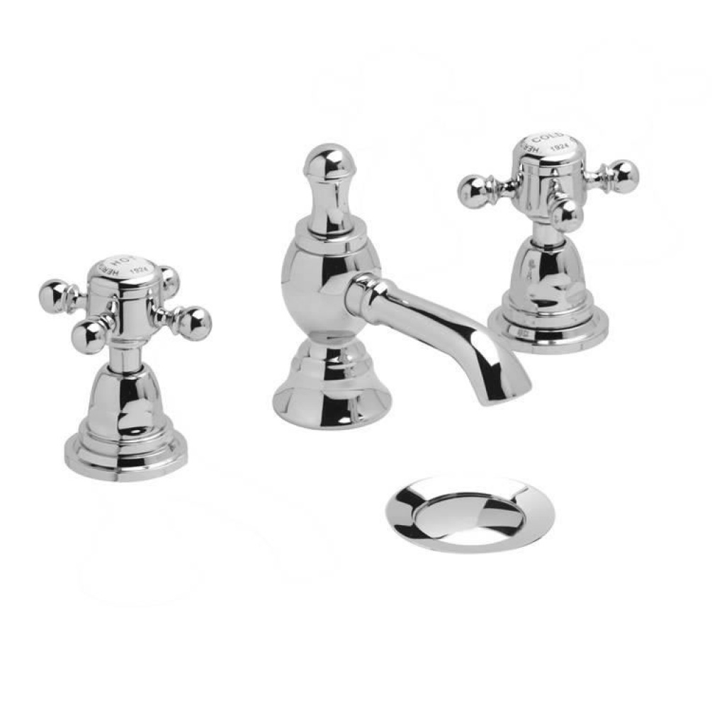 Heritage Hartlebury 3 Taphole Basin Mixer Chrome Finish
