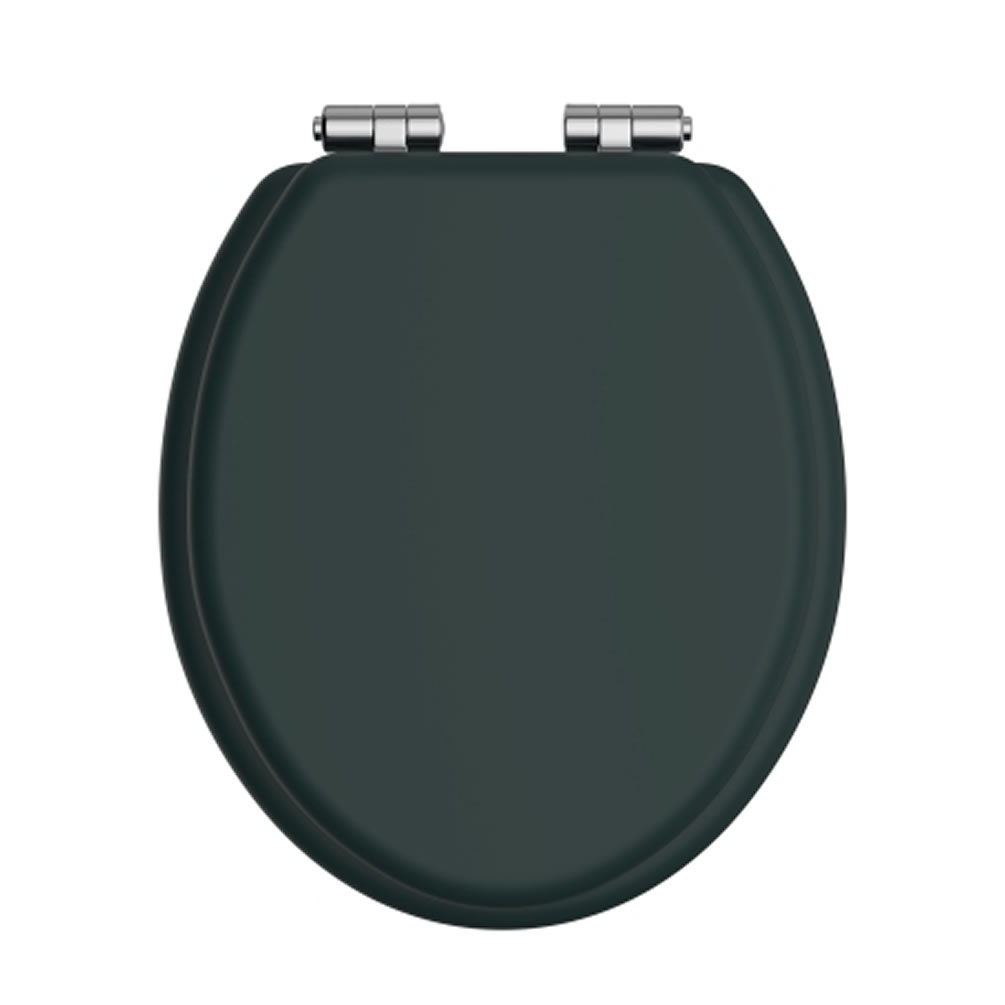 Heritage Classic Green Soft Close WC Seat With Chrome Hinges