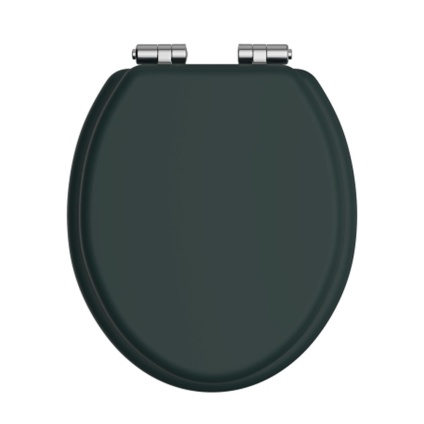 Heritage Classic Green Soft Close WC Seat With Chrome Hinges