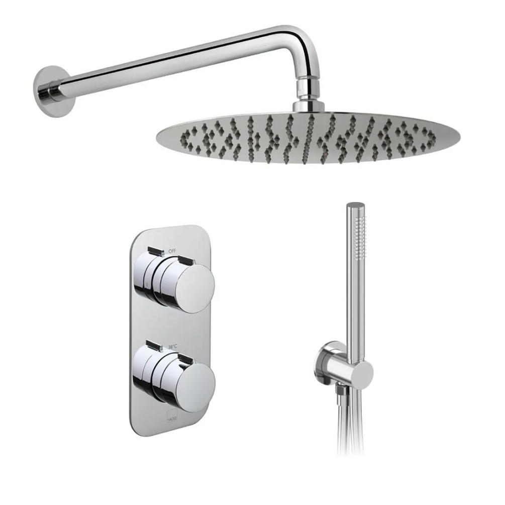 Cutout image of Vado Tablet Altitude 2 Outlet 2 Handle Thermostatic Shower Pack with 300mm Head & Handset
