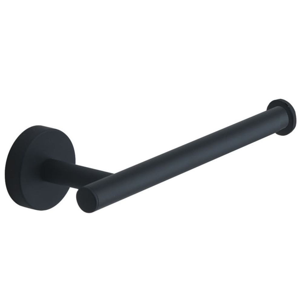 Cutout image of Origins Living Gedy Eros Open Toilet Roll Holder matt black.