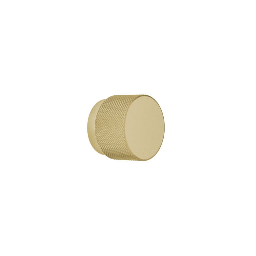 Cutout image of Single Crosswater Knurled Round Furniture Handle Brushed Brass