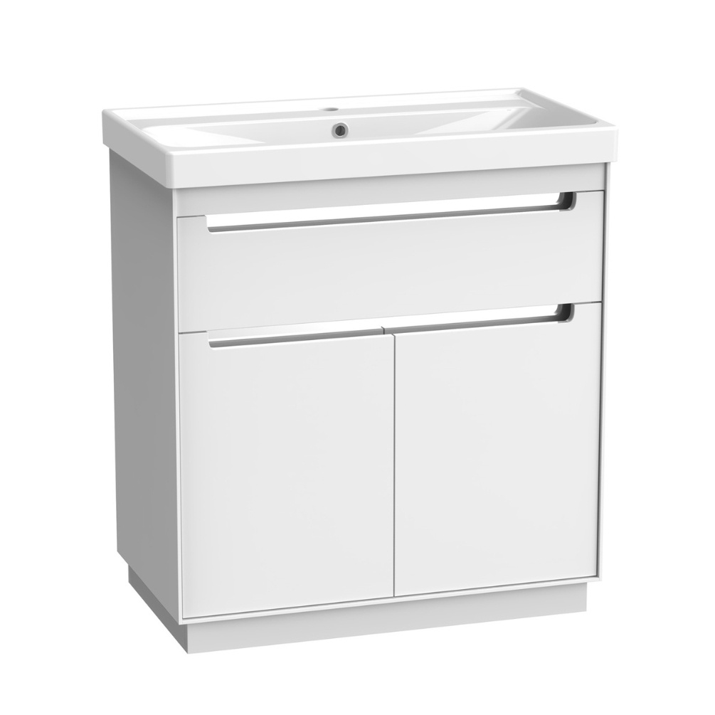 Cut out image of the Tavistock Acumen 800mm Gloss White Freestanding Vanity Unit & Basin
