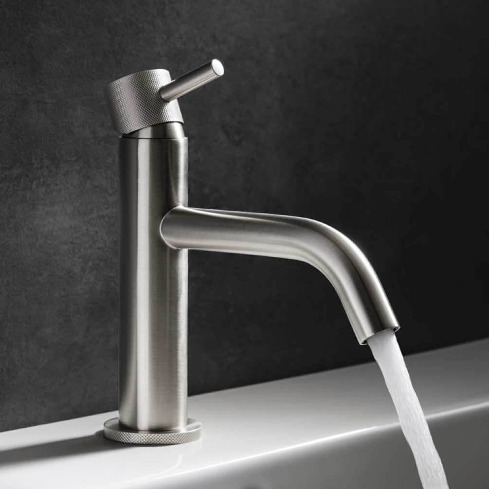 Photo of Crosswater MPRO Brushed Stainless Steel Knurled Basin Monobloc