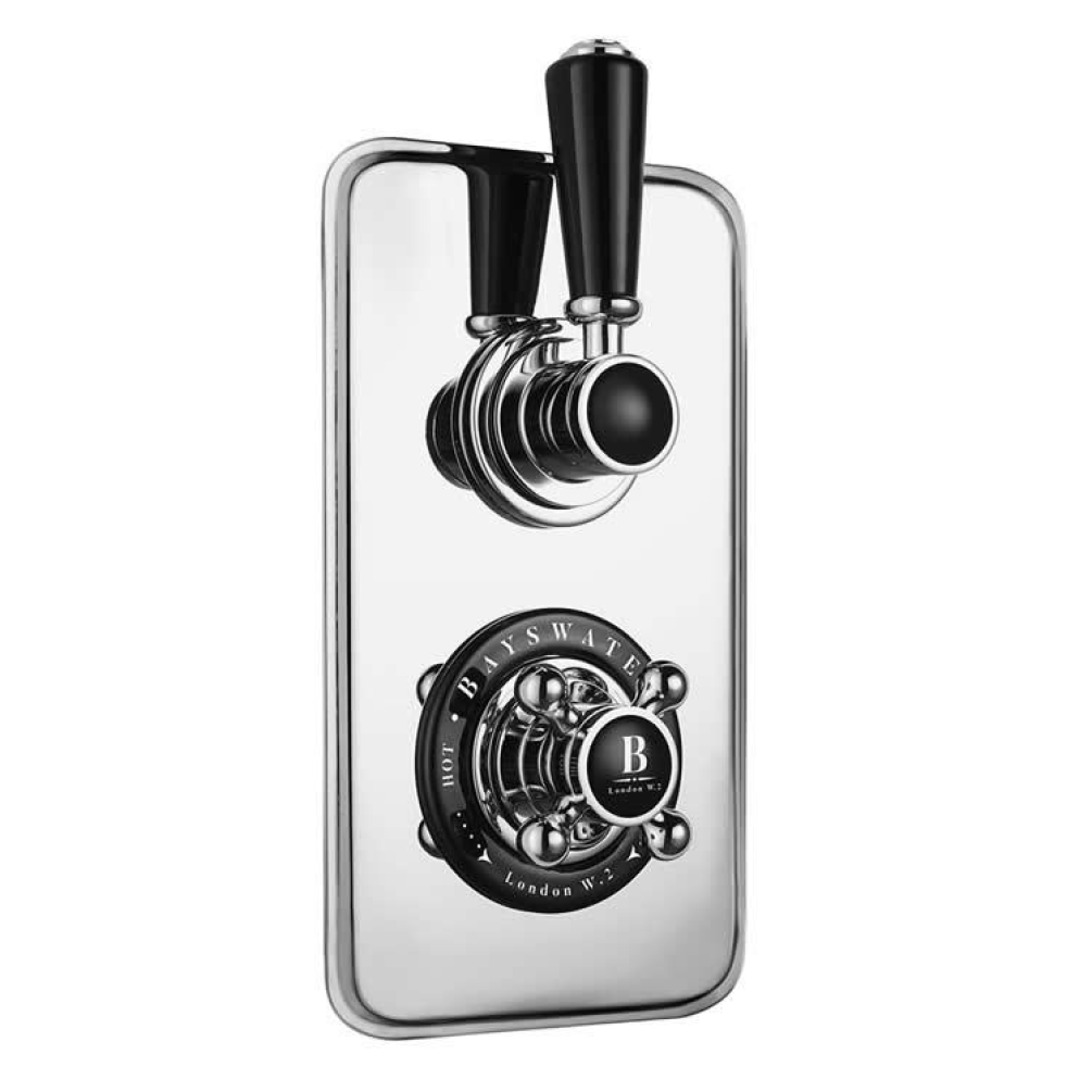 Photo of Bayswater Black & Chrome Two Outlet Concealed Shower Valve
