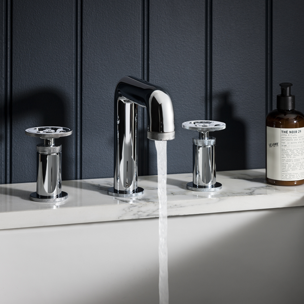 Photo of Crosswater Union Three Tap Hole Deck Mounted Basin Mixer Lifestyle Image