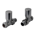 JTP Brushed Black Straight Radiator Valves