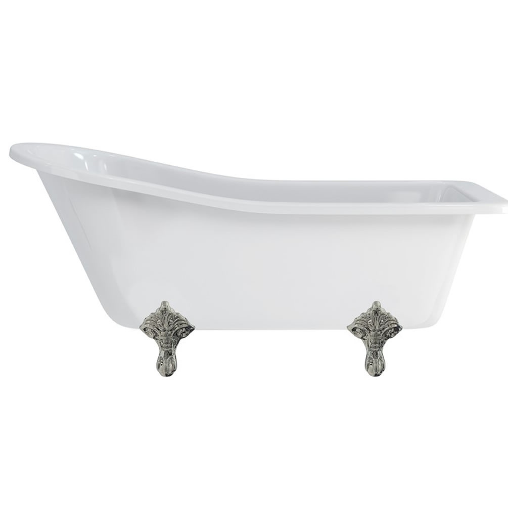 Burlington Harewood Freestanding Bath With Nickel Traditional Feet
