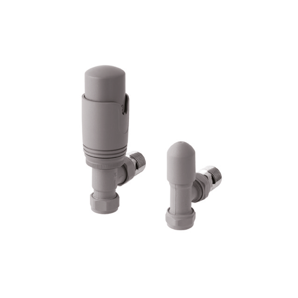 Photo of Eastbrook Matt Grey Angled Thermostatic Radiator Valves