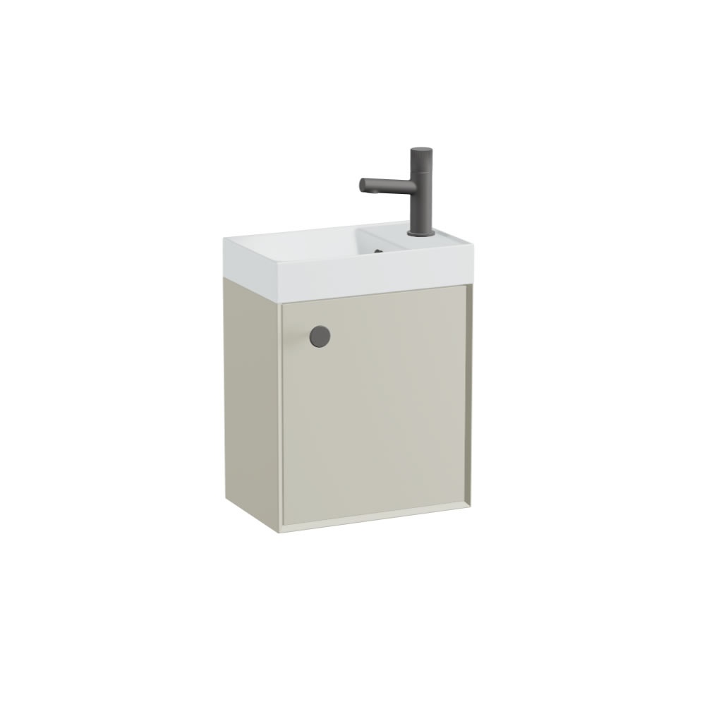 Vado Safari Smooth 400mm Cashmere Vanity Unit & Mineral Basin - Left Pull