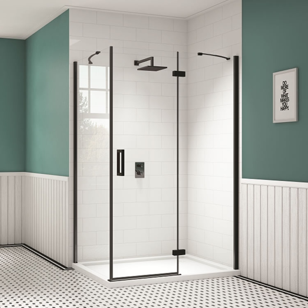 Merlyn Black Hinged Door & Inline Panel