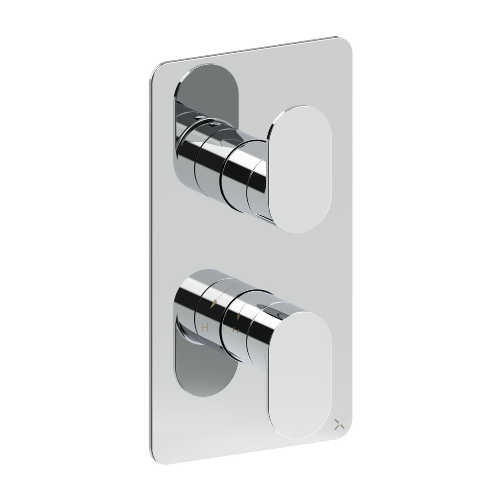 Crosswater Drift Chrome Thermostatic 1 Outlet 2 Handle Shower Valve