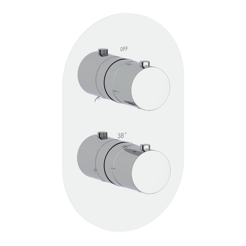 Cut out image of the Roca Splash-T Chrome 2 Outlet Concealed Thermostatic Shower Valve