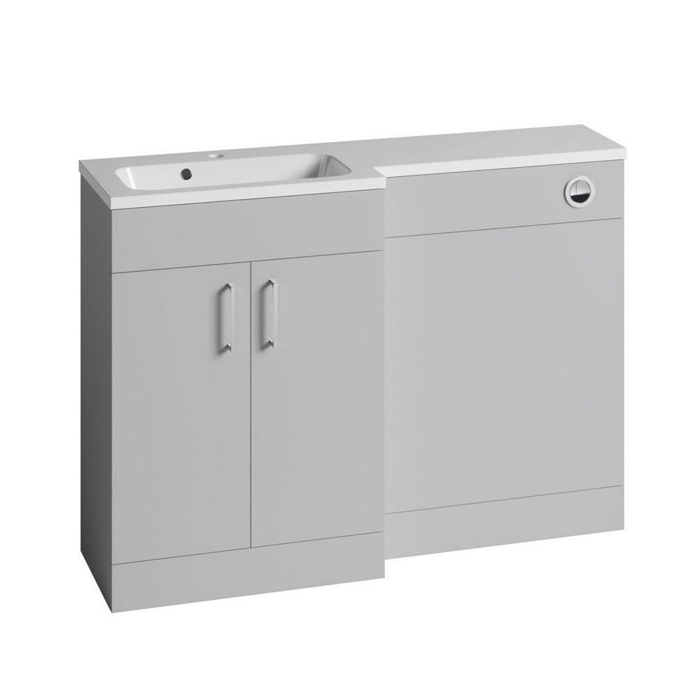 Tavistock Nexus 1200mm Gloss Light Grey Vanity Unit & Basin Combination - Left Hand