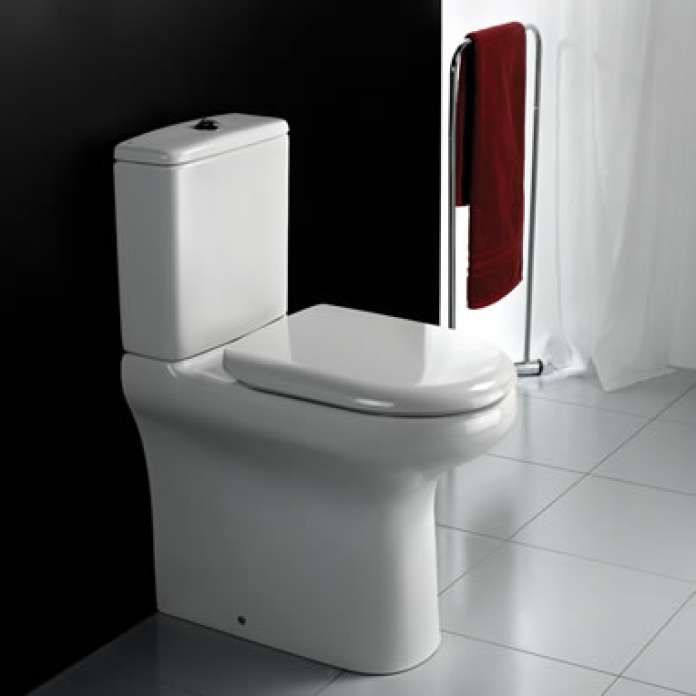 Product Lifestyle image of the RAK Compact Deluxe Rimless Close Coupled Closed Back Toilet