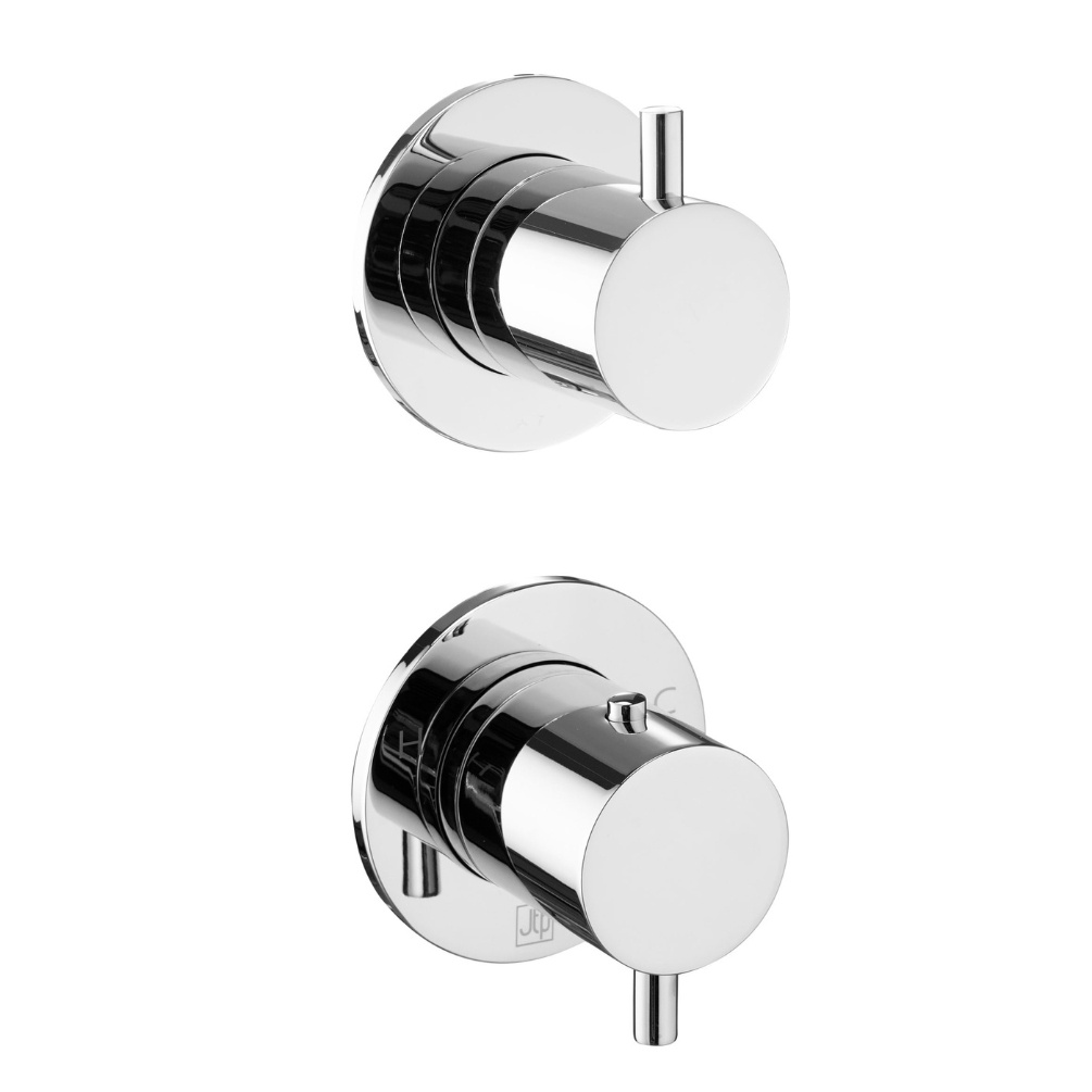 JTP Vos Chrome Chrome Concealed Thermostatic 2 Outlet Shower Valves