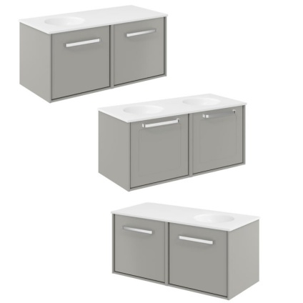 Cutout image of Crosswater Infinity 1000mm Storm Grey Wall-Hung Vanity Unit & Basin