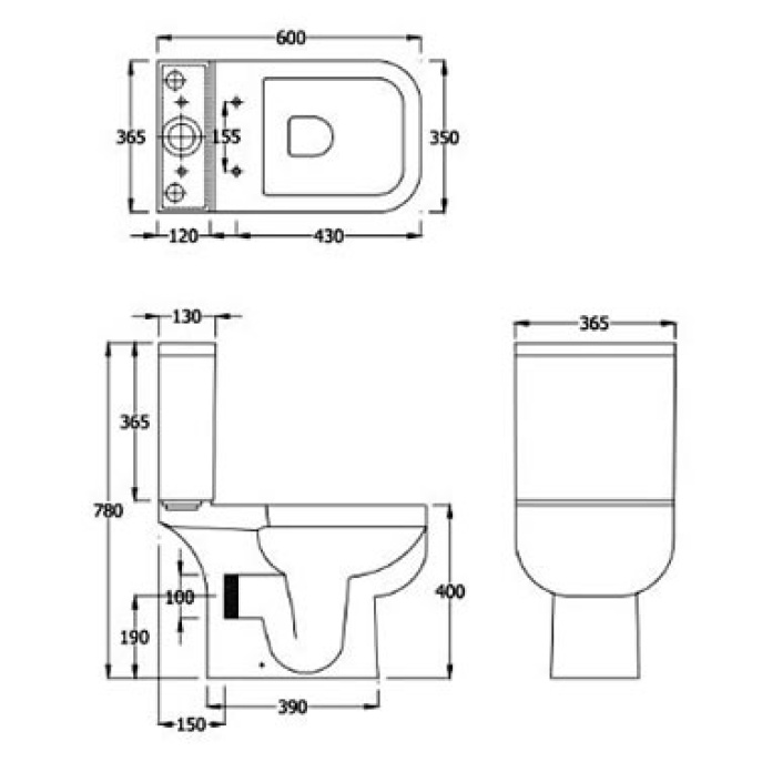 RAK Series 600 Toilet and Basin Set RAK600BT, Toilet & Basin Sets