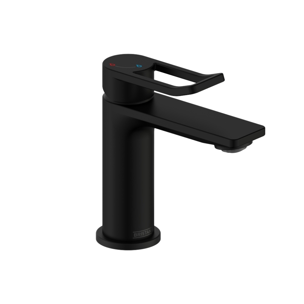 Product cut out image of the Bristan Saffron Black Small Basin Mixer Tap