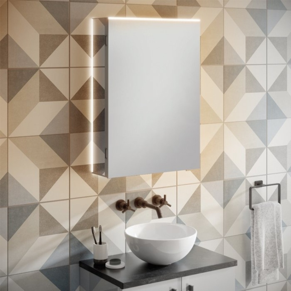 Product Lifestyle image of the HIB Ether 500mm LED Mirror Cabinet