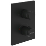 Villeroy & Boch Universal Matt Black 2 Outlet 2 Handle Thermostatic Shower Valve