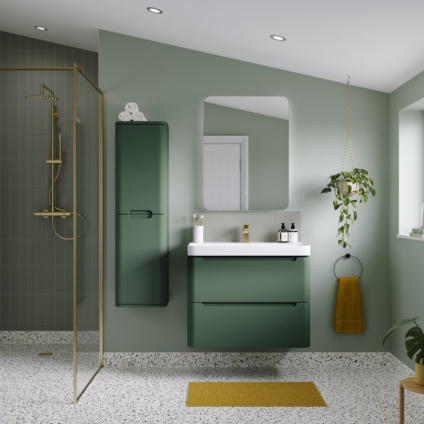 Apex Matt Sage Green 800mm Wall Hung Vanity Unit & Basin
