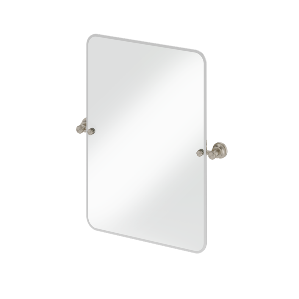 Burlington Brushed Nickel 450 x 650mm Rectangular Mirror With 1909 Fixings