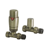 Cutout image of Redroom by Barwick Brushed Brass Straight Thermostatic Radiator Valves