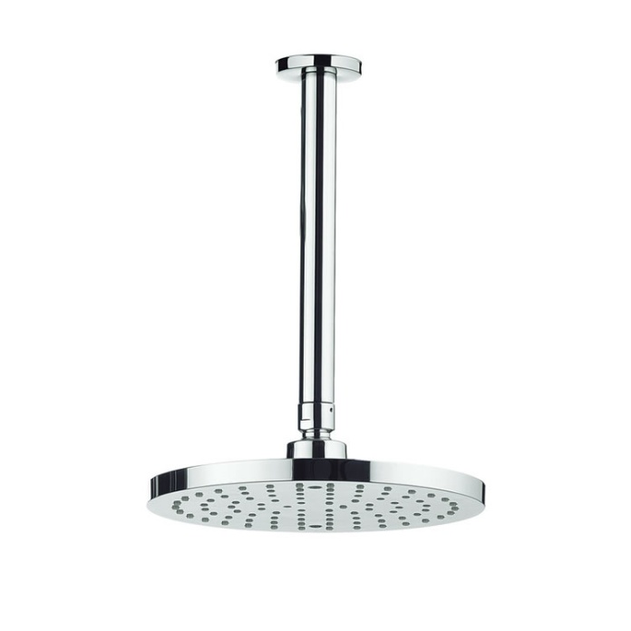 Product Cut out image of the Crosswater Fusion 200mm Round Shower Head & Ceiling Arm