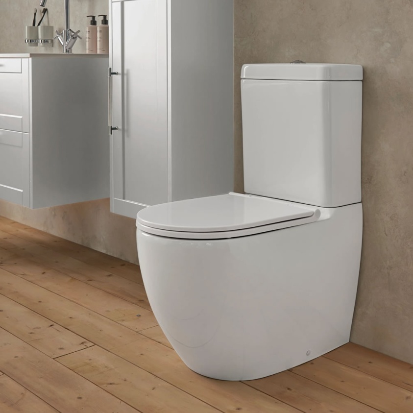 Heritage Stamford Rimless Close Coupled Toilet, Cistern & Seat