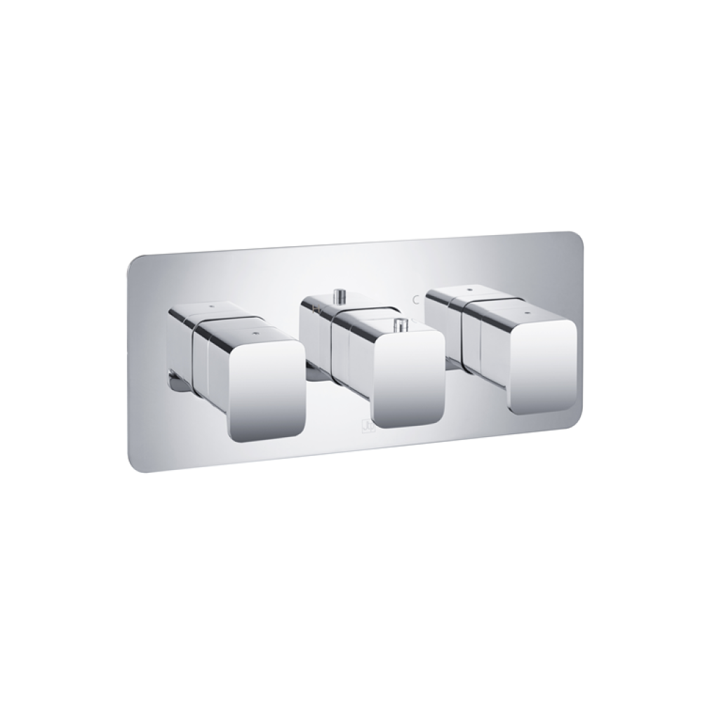 Photo of JTP Hix Chrome Landscape Triple Outlet Shower Valve Cutout