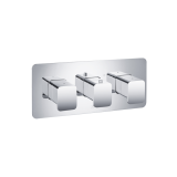 Photo of JTP Hix Chrome Landscape Triple Outlet Shower Valve Cutout